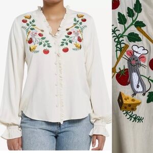 Her Universe Disney Pixar Ratatouille Remy Button Down Top Size 1X Embroidered